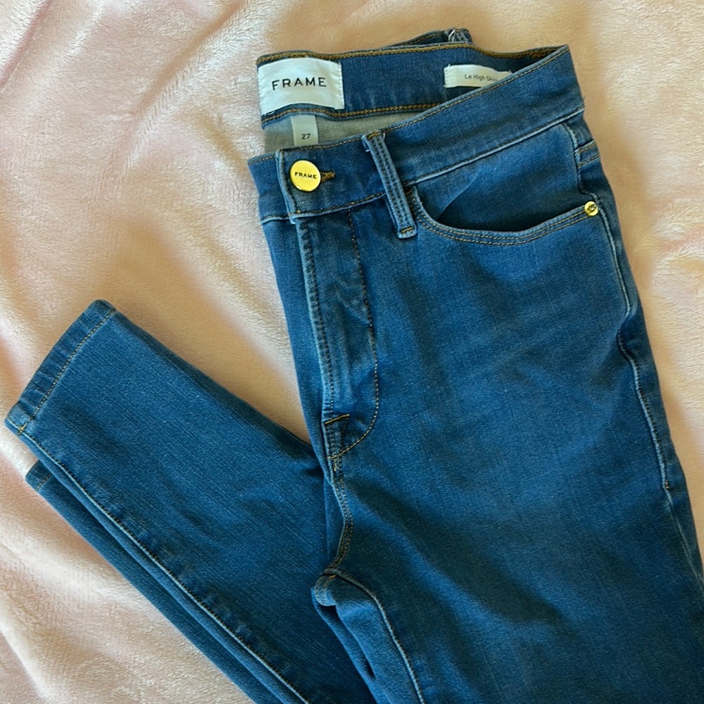 Frame Denim Le‎ High Skinny Blue Skinny Jeans Medium Indigo